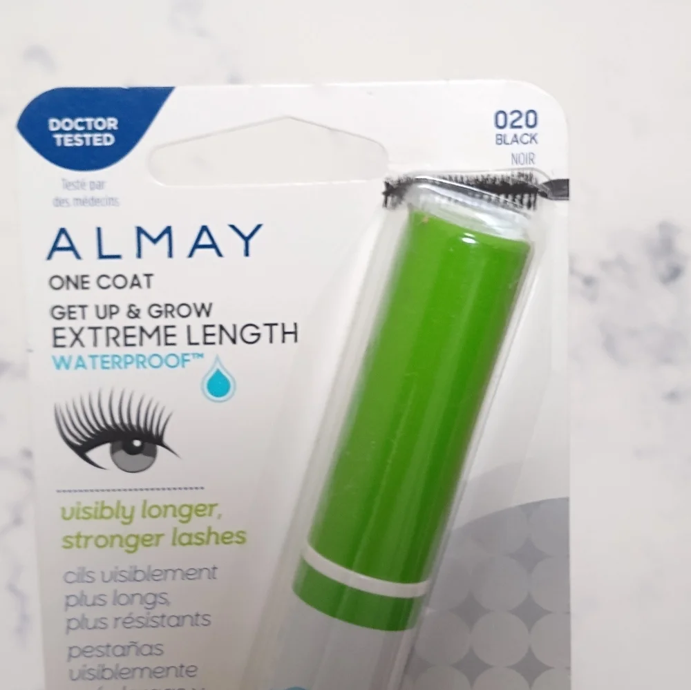Almay One Coat Get Up & Grow Extreme Length WATERPROOF Mascara #020 Black